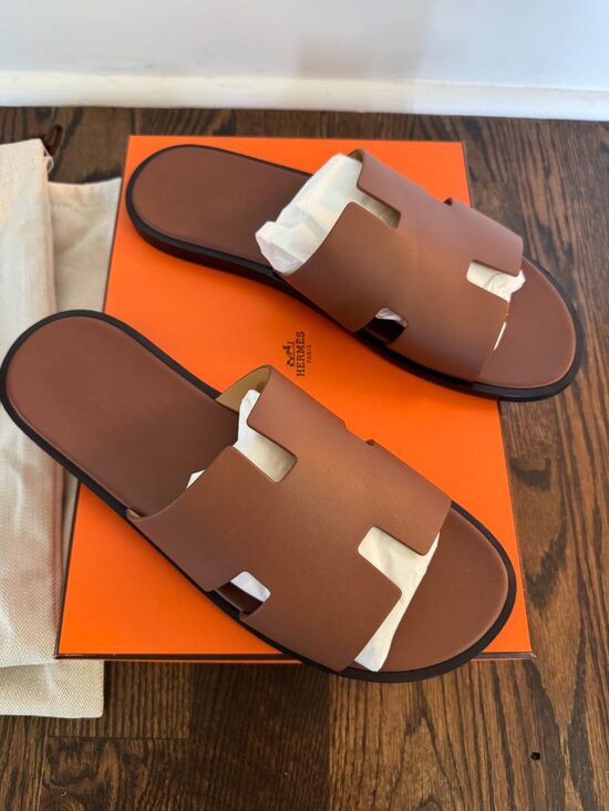 Hermès Izmir Sandals Men\'s Size 45 Gold w/ Box Dust Bags & Receipt main image 6